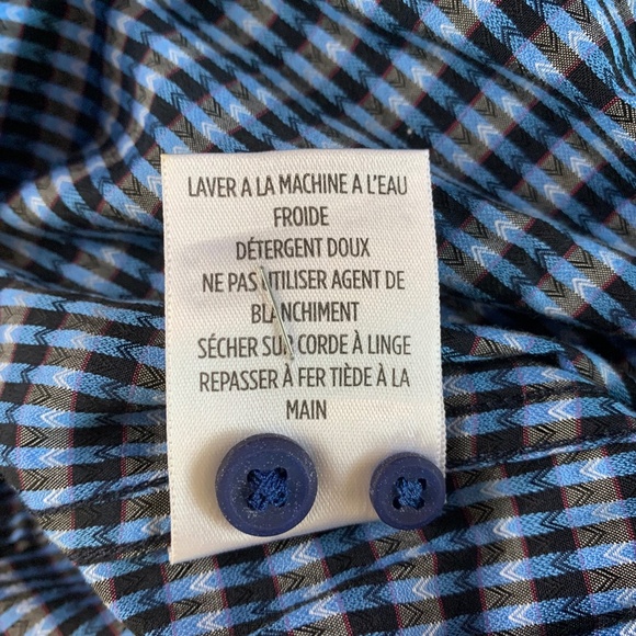 Robert Graham Blue Button-Up tropical flip cuff print Large - Picture 9 of 9